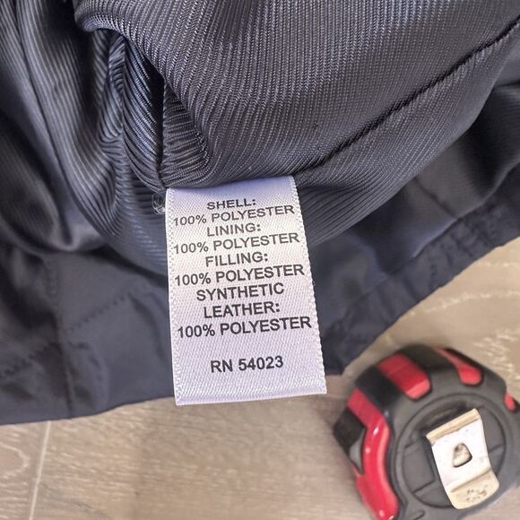 Banana Republic Women’s Quilted Jacket Small Navy Faux Suede Elbow Patches - Picture 5 of 6